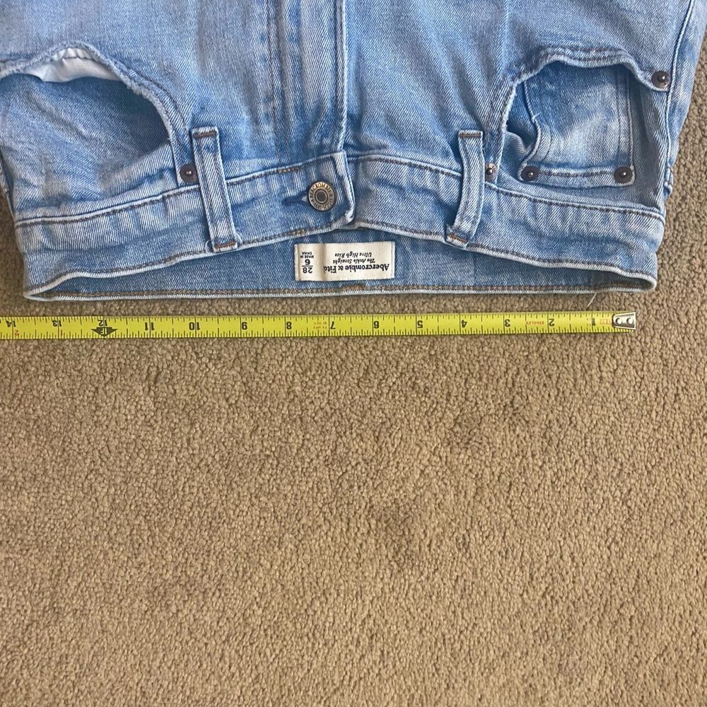 Abercrombie Button Fly Ankle Straight Women’s High-Rise Jeans Size 6 - Picture 6 of 7